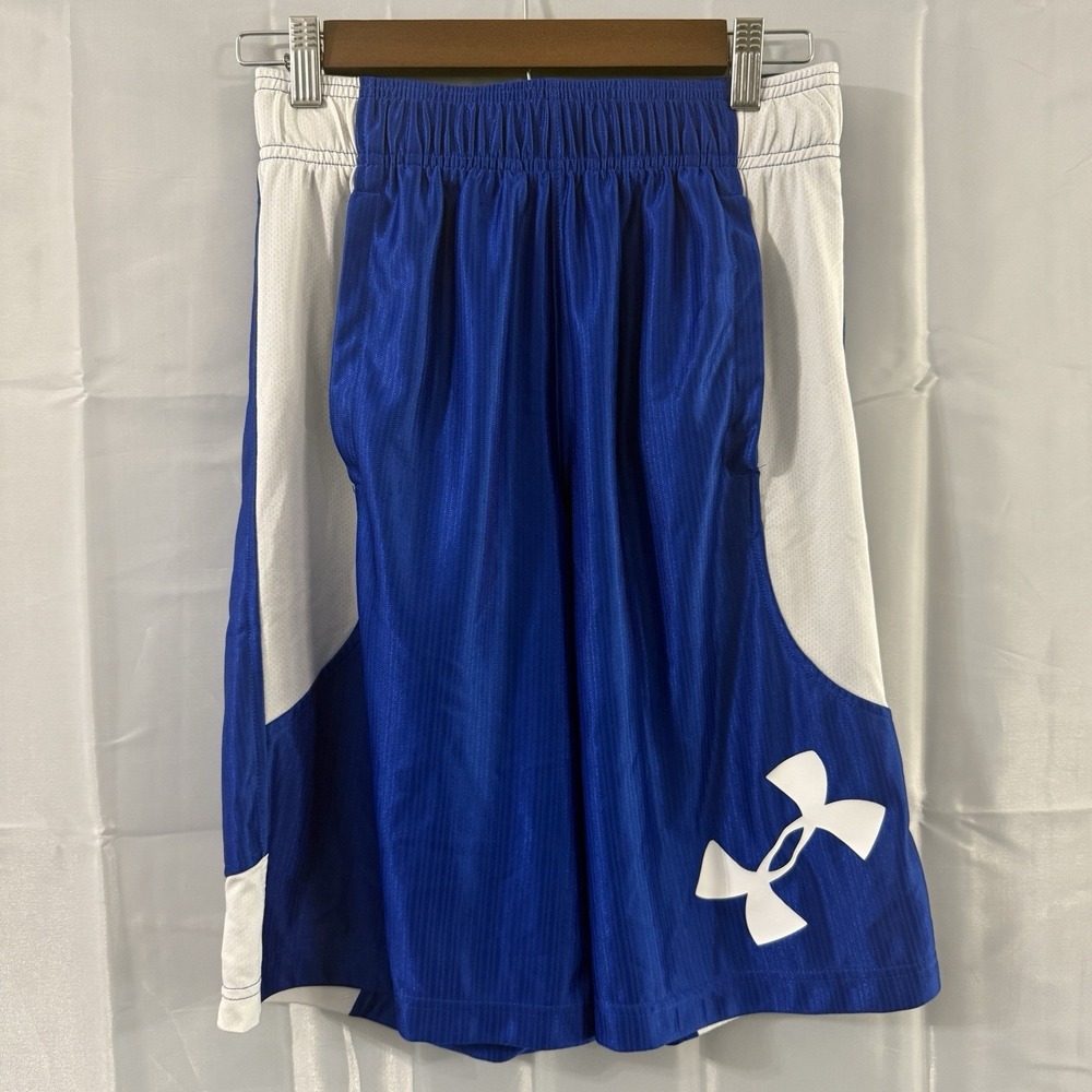 Under Armour‎ Silky Shiny Dazzle Basketball Shorts Blue Mens S Vintage